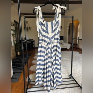 Blue and White Striped Dress